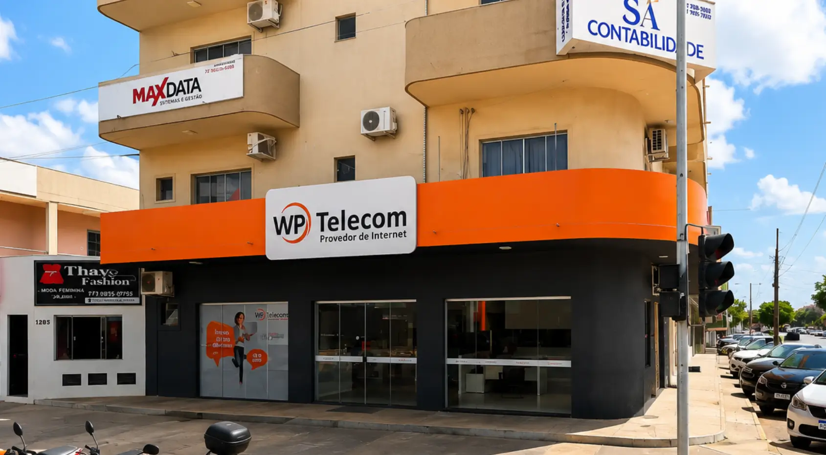 Fachada da loja física da WP Telecom em Luís Eduardo Magalhães